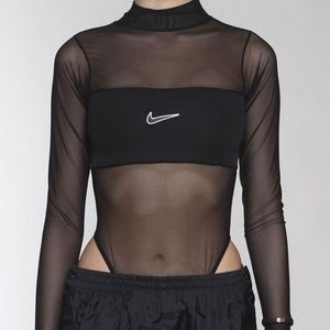 Frankie collecting mesh Nike bodysuit